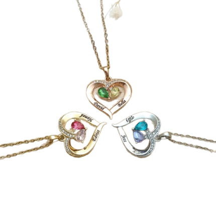 Creative Teardrop Birthstone Heart Bracelet | DIY Name Engraved, Versatile Gift for Her